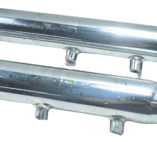 Par Ponteira Escape C/ Detalhe Esportivo Harley Xl 1200 2013 Prateado