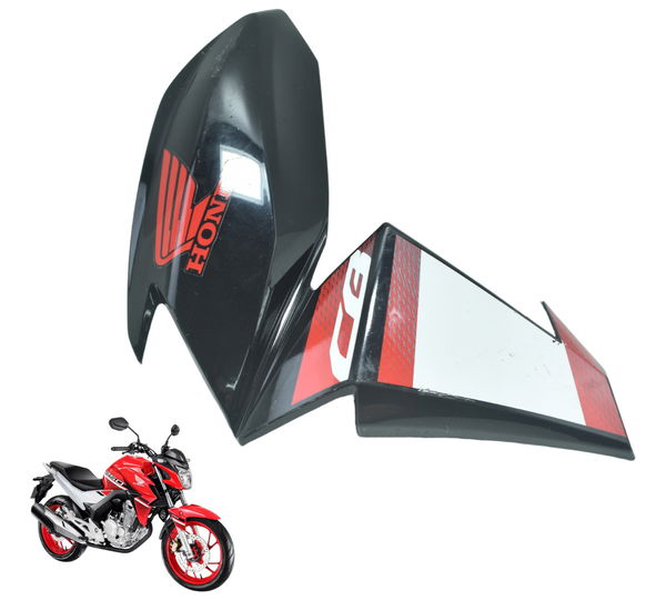 Aba Tanque Esq C/ Detalhes Honda Cb 250f Twister 16-22 Orig Preto