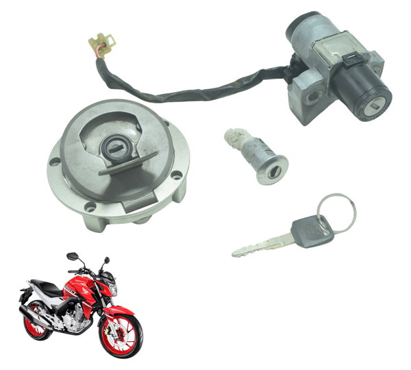 Kit Chave Ignição Tampa Trava Honda Cb 250f Twister 16-22