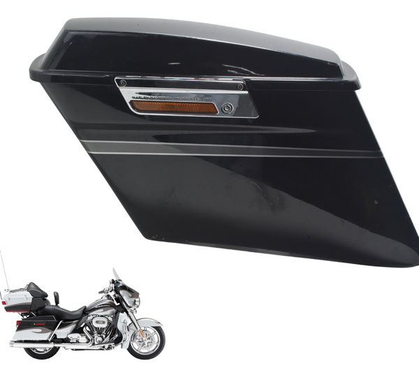Alforge Esq C/ Detalhes Harley Electra Glide Cvo 110 12-13 Preto