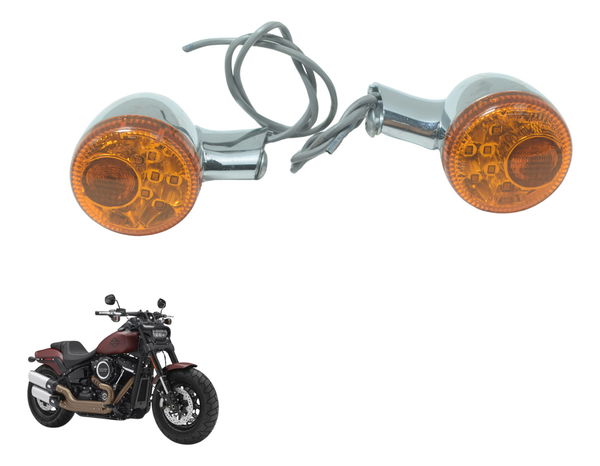Par Pisca Tras Led S/ Plug Harley Fat Boy M8 18-23 Original