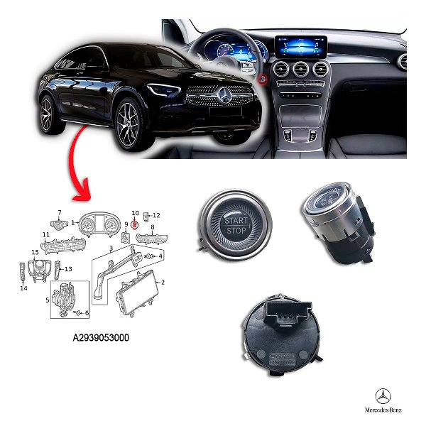 Botão Ignição Start Stop - Mercedes Benz Glc300 Coupé 2022