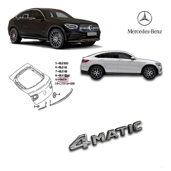 Emblema 4matic Da Tampa - Mercedes Benz Glc300 Coupé 2022