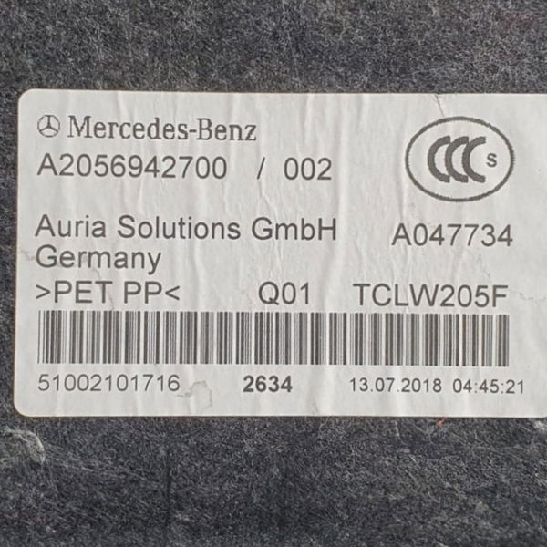 Forro Estepe Porta-malas Mercedes C180 2019