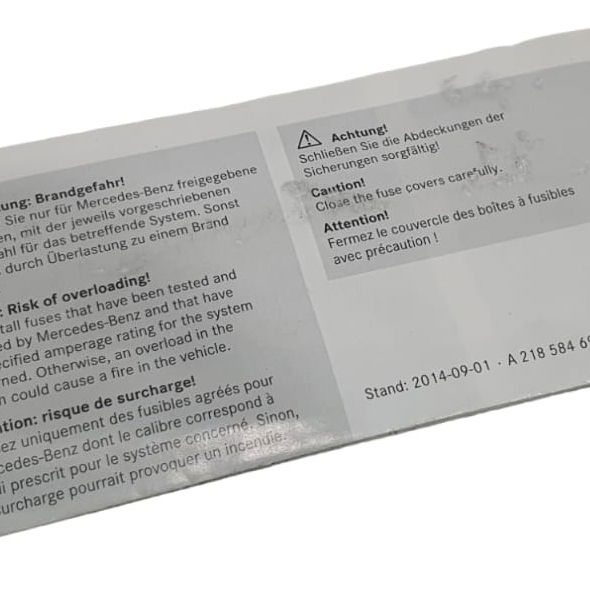 Livro Folheto Manual Caixa De Fusíveis Mercedes Cls400 2015