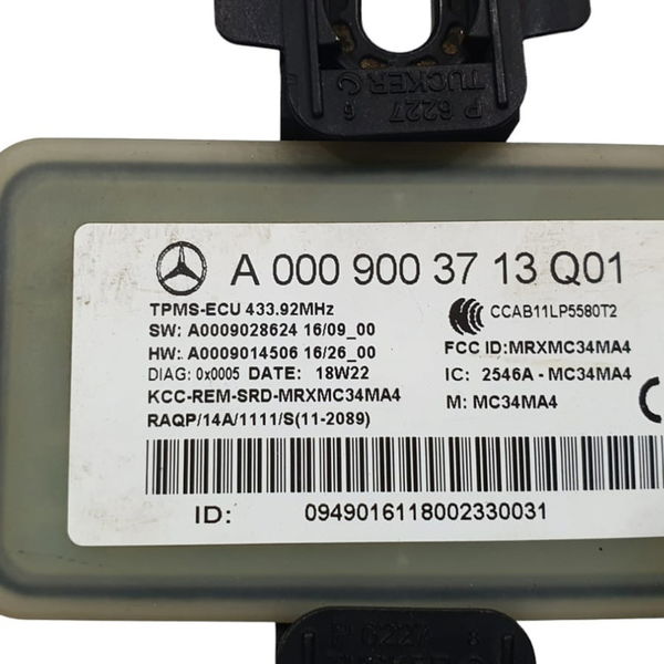 Módulo Controle Pressão Pneu Mercedes C180 2017