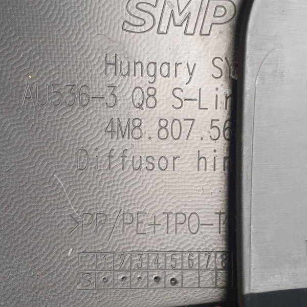 Spoiler Difusor Parachoque Traseiro Audi Q8 2020 Preto