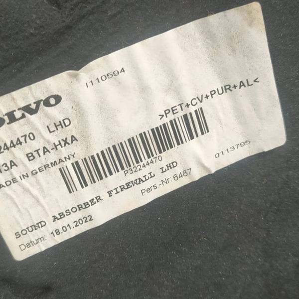 Acabamento Moldura Proteção Painel Corta Fogo Volvoxc90 2022