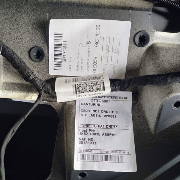 Tampa Traseira Range Rover Sport 2020 Preto