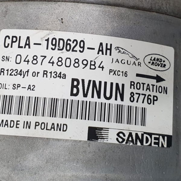 Compressor Ar Condicionado Range Rover Sport Hse 2020