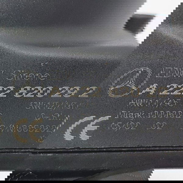 Alarme Sirene Mercedes Benz A 200 2015 Cód. A2228202926