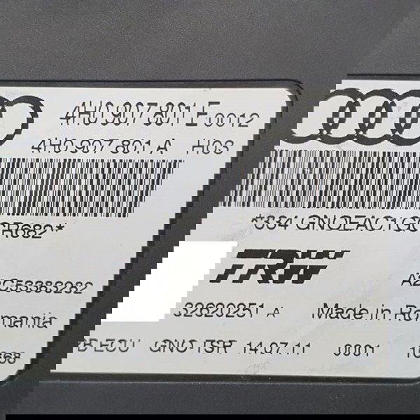 Módulo Freio Eletrônico Audi A7 3.0 Tfsi 2012 Cód 4h0907801e
