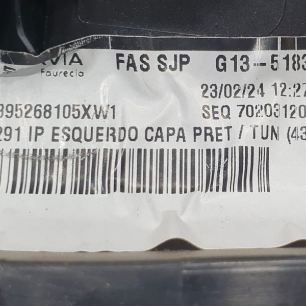 Acabamento Couro Painel Esq Rampage Rebel 2024 Preto Listras