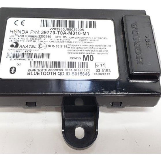 Módulo Central Bluetooth Honda Crv Exl 2012 39770-t0a-m010m1