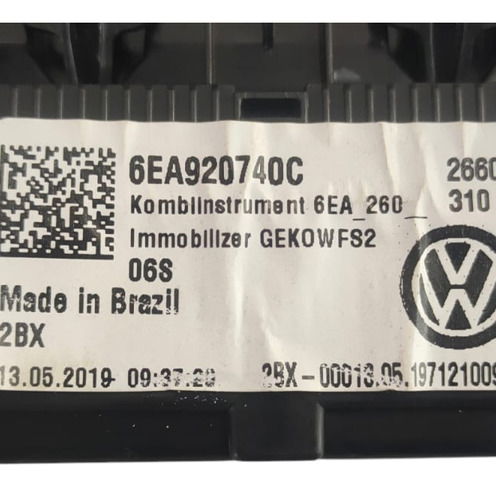 Painel Instrumento Velocímetro Vw T Cross 2019 Preto