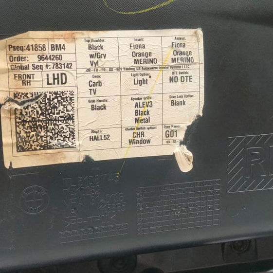 Forro Porta D/d Bmw X3 M40i 2022 (marca De Uso)