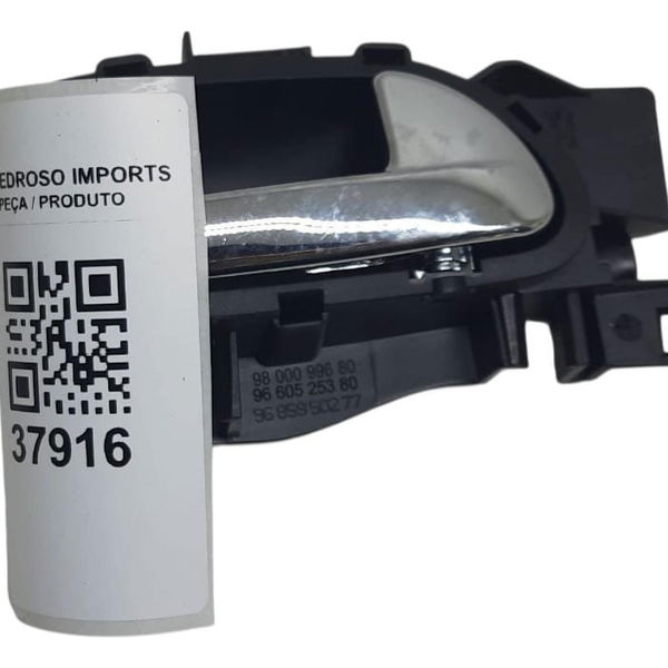 Maçaneta Interna Traseira Direita Peugeot 308 2015 Preto Traseira