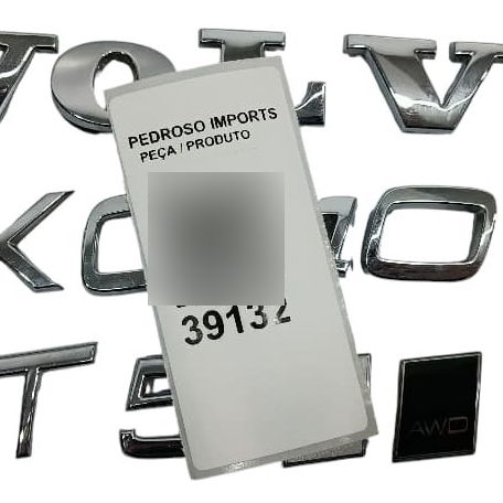 Letras Volvo Xc40 Awd R Design 2018 Original Prateado