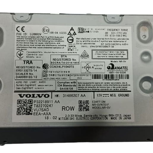 Amplificador Central Multimidia/som/gps  Volvo Xc40 2018 2.0