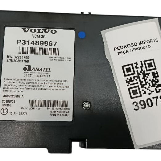 Módulo Anatel Volvo Xc40 2018 2.0