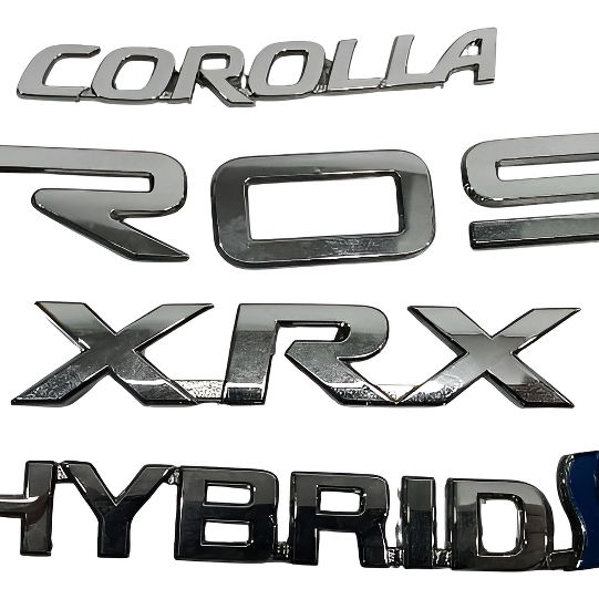Kit Emblemas Letras Corolla Cross Hybrid 23/24 Prateado