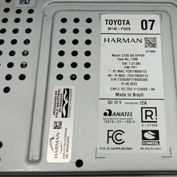 Multimidia Corolla Cross Hybrid 23/24 Preto