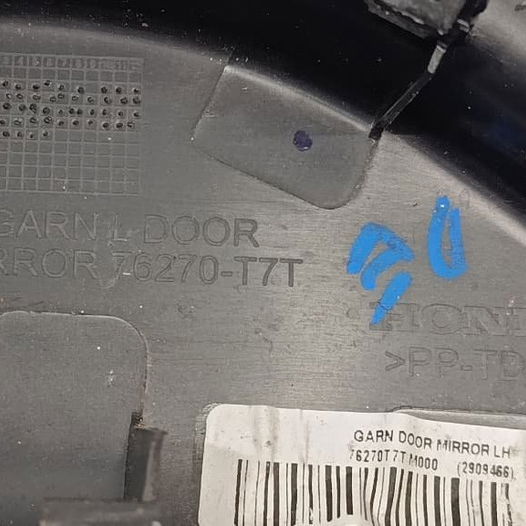 Acabamento Retrovisor Esquerdo Honda Hrv 2020 Preto