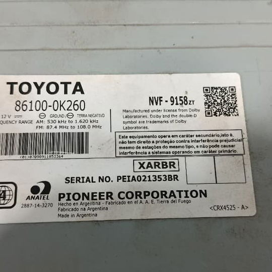 Multimídia Toyota Sw4 Gr 2024 Preto