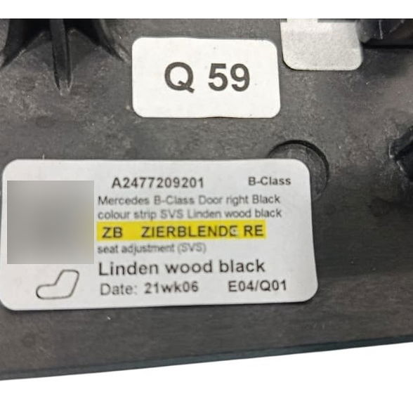 Acabamento Regulagem Banco Diant. Dir. Mercedes Glb 200 2021 Preto