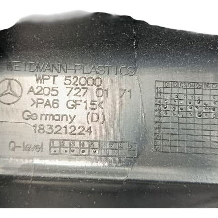 Moldura Porta Dianteira Esquerda Mercedes C180 2017 Preto