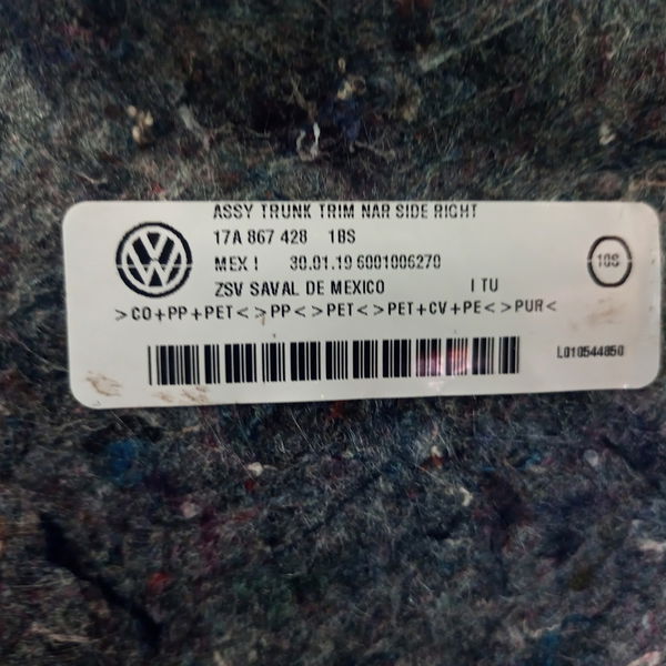 Forro Porta Malas Jetta 2018 2019 2020 Lado Direito Vw