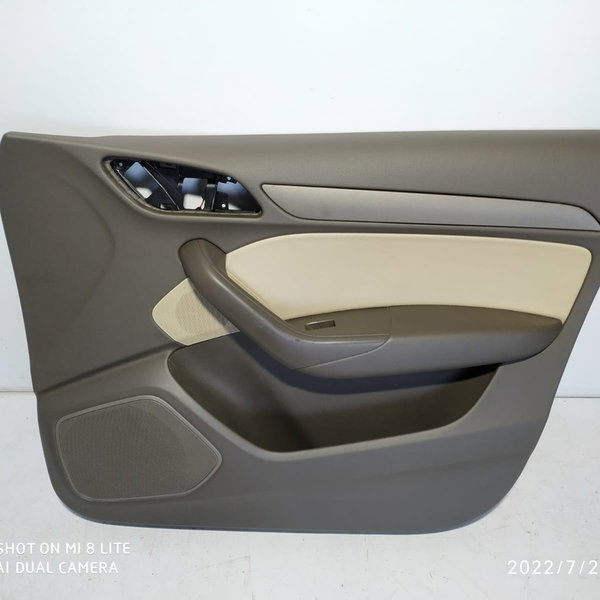 Forro Porta Audi Q3 Dianteiro Direito 2013/2017 Marrom Caramelo