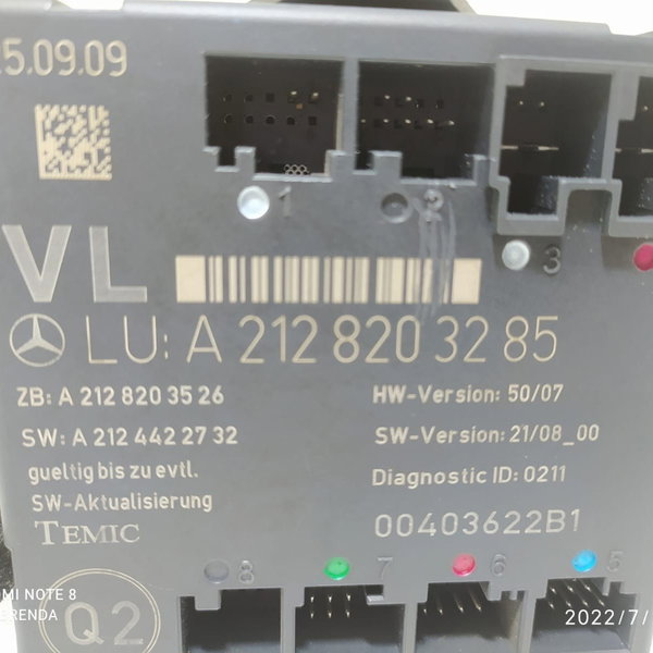 Modulo Porta Mercedes C180 Traseiro Esq 07/14 A2128203285