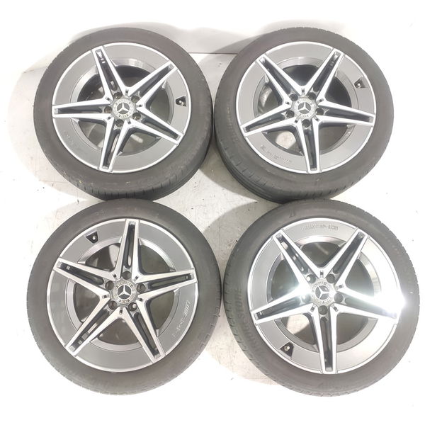 Jogo Rodas Pneus Mercedes Benz C200 Aro18 Amg 2022/2025 Det Prateado