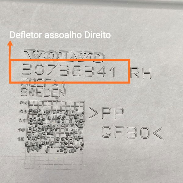 Protetor Assoalho Volvo V60 S60 Dieit 2014/2018 30736341 Det