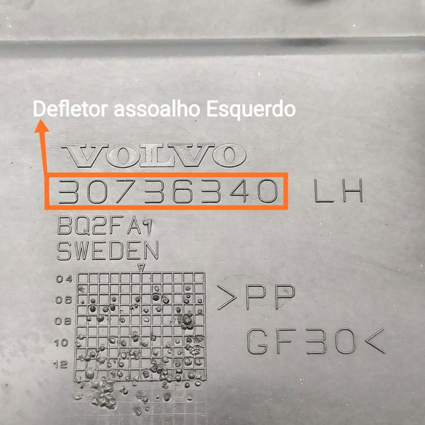 Protetor Assoalho Volvo V60 S60 Esquerdo 2014/2018 30736340