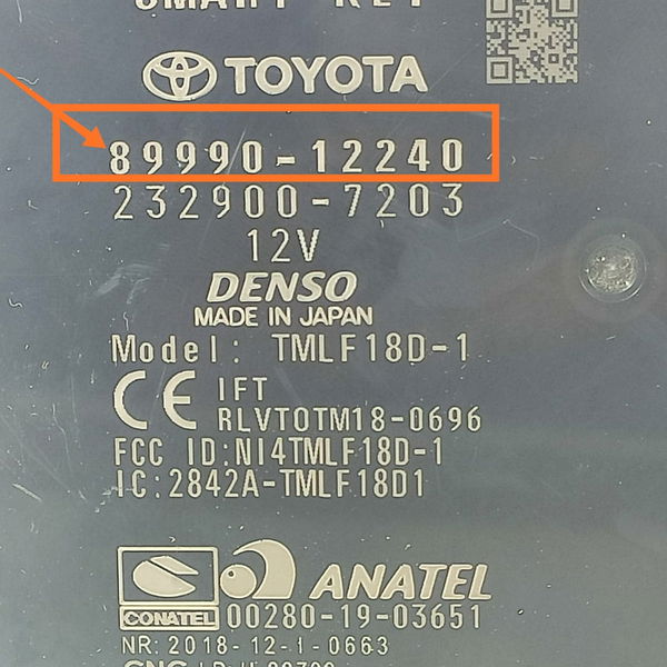 Modulo Smart Key Corolla Hybrid 2019/2024 8999012240