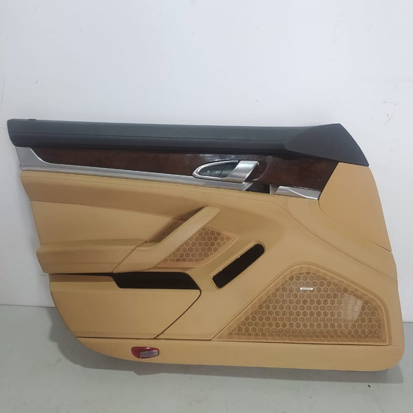 Forro Porta Macaneta Panamera Dianteiro Esquerdo 2014/2016 Caramelo