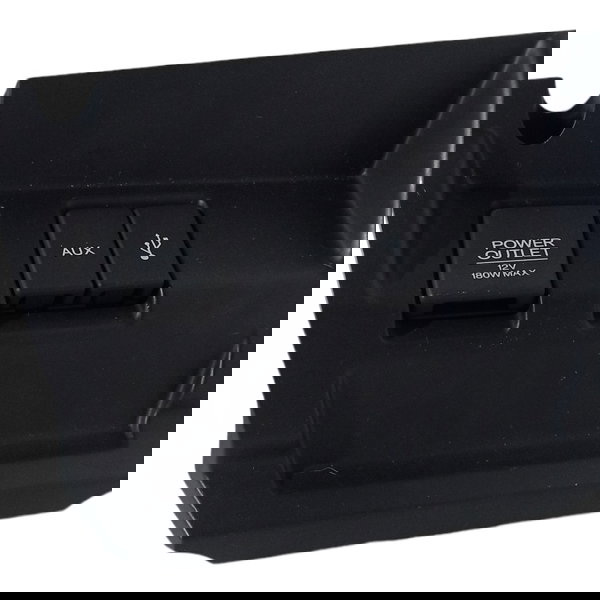 Moldura Painel Tomada 12v Aux Usb Honda Fit 2015 16 17 18 19 Preto