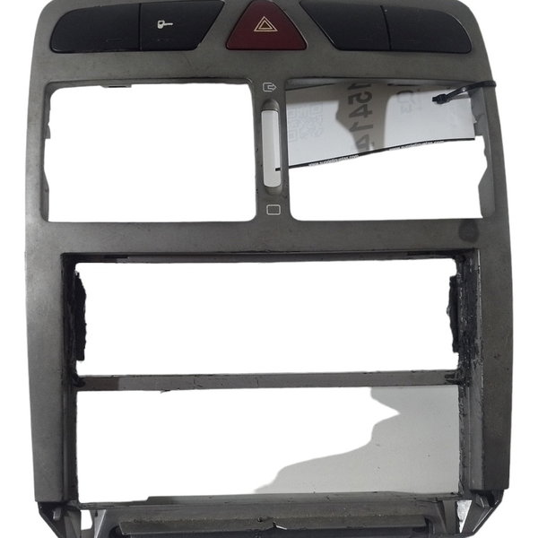 Moldura Painel Central Pisca Alerta Peugeot 307 Sw 2004 2005 Preto