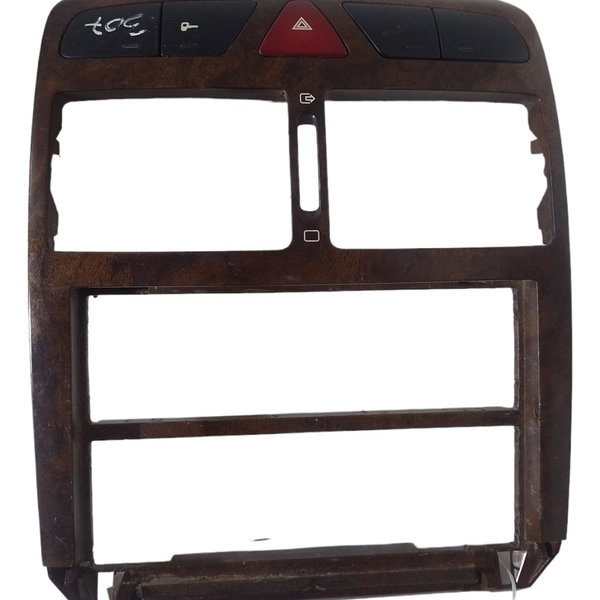 Moldura Comando Ar Pisca Alerta Painel Central Peugeot 307  Marrom (acabamento Madeira)