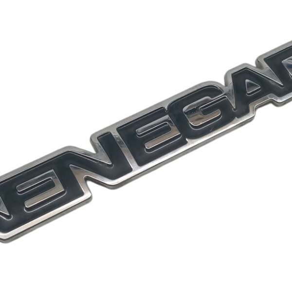 Emblema Simbolo Letreiro Porta Dianteira Jeep Renegade 2017 Prateado