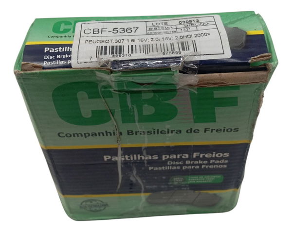 Pastilha Freio Dianteira Peugeot 307 1.6 16v 2000 2001 2002