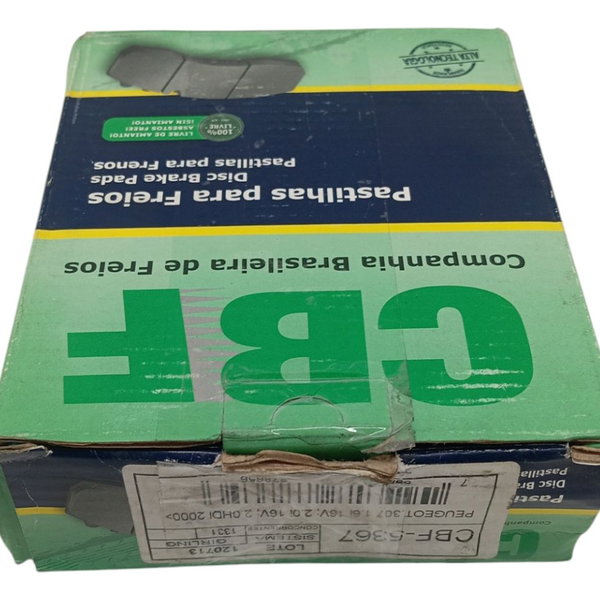 Pastilha Freio Dianteira Peugeot 307 1.6 16v 2000 2001 2002