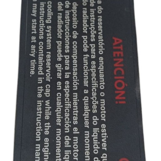 Etiqueta Painel Frontal Atenção Volkswagen Saveiro Gol