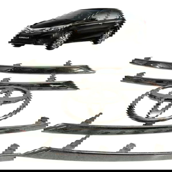Kit Friso Emblema Cromado Dianteiro Toyota Corolla 1.8 2017
