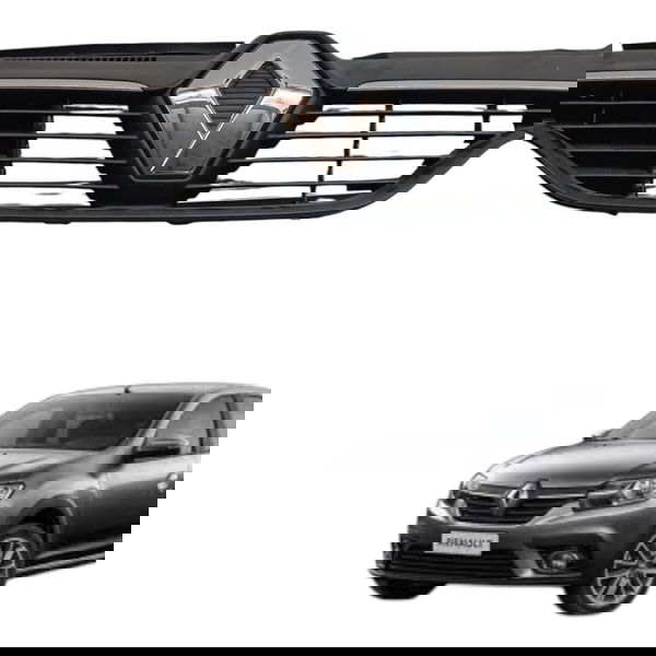 Grade Frontal Parachoque Dianteiro Logan 2016 2017 Detalhe