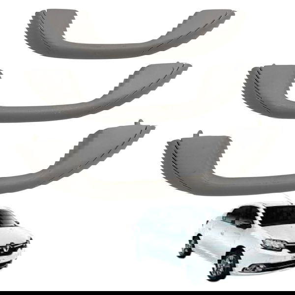 Kit 3 Alça Teto Pqp Renault Logan 2016 2017