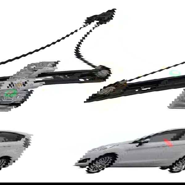 Maquina Vidro Eletrico Dianteiro Direito Ford New Fiesta