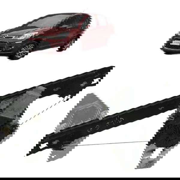 Maquina Viidro Eletrico Traseiro Direito Citroen C3 2018